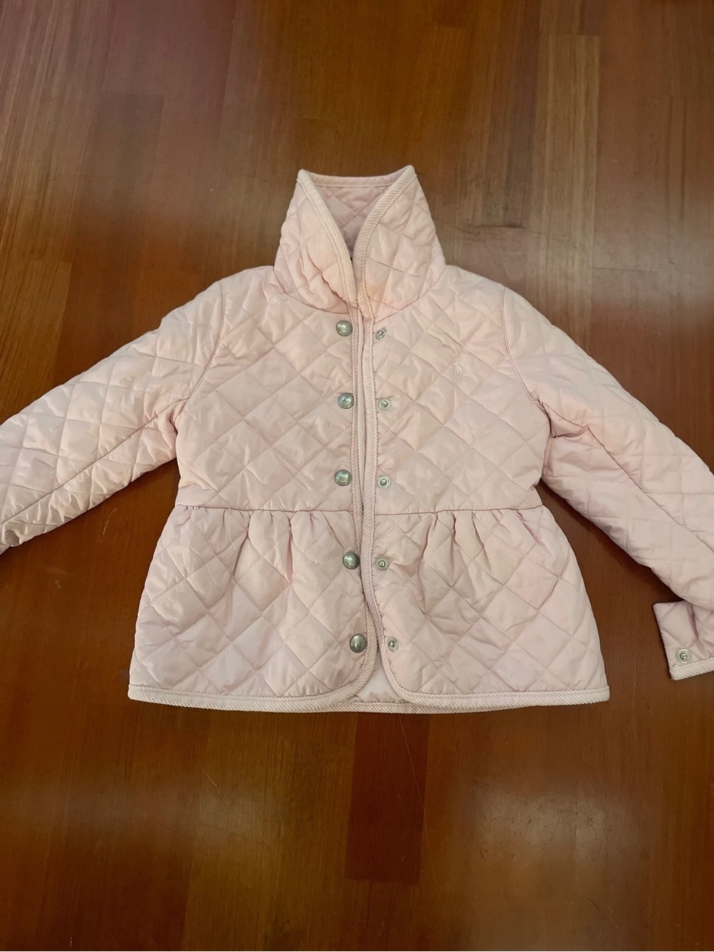 Polo by Ralph Lauren Light Pink Quilted Peplum Puffer Jacket